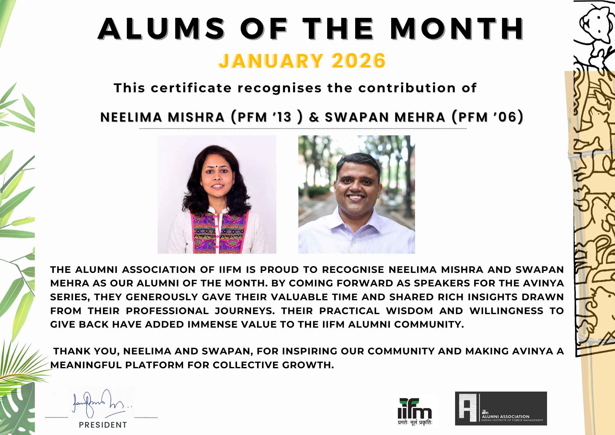 Neelima Mishra (PFM ’13) & Sawapan Mehra (PFM ’06)