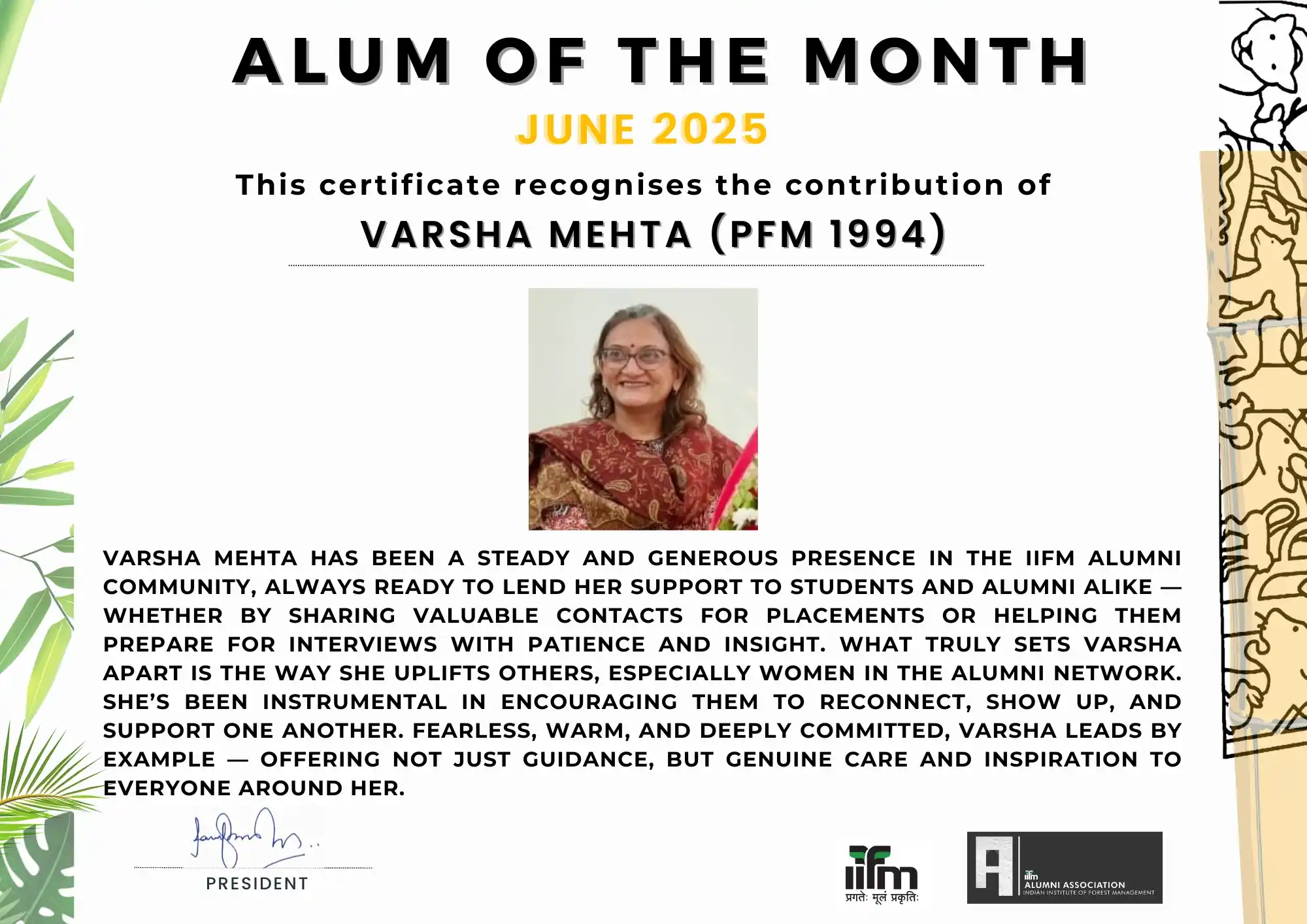 Varsha Mehta (PFM 1994)